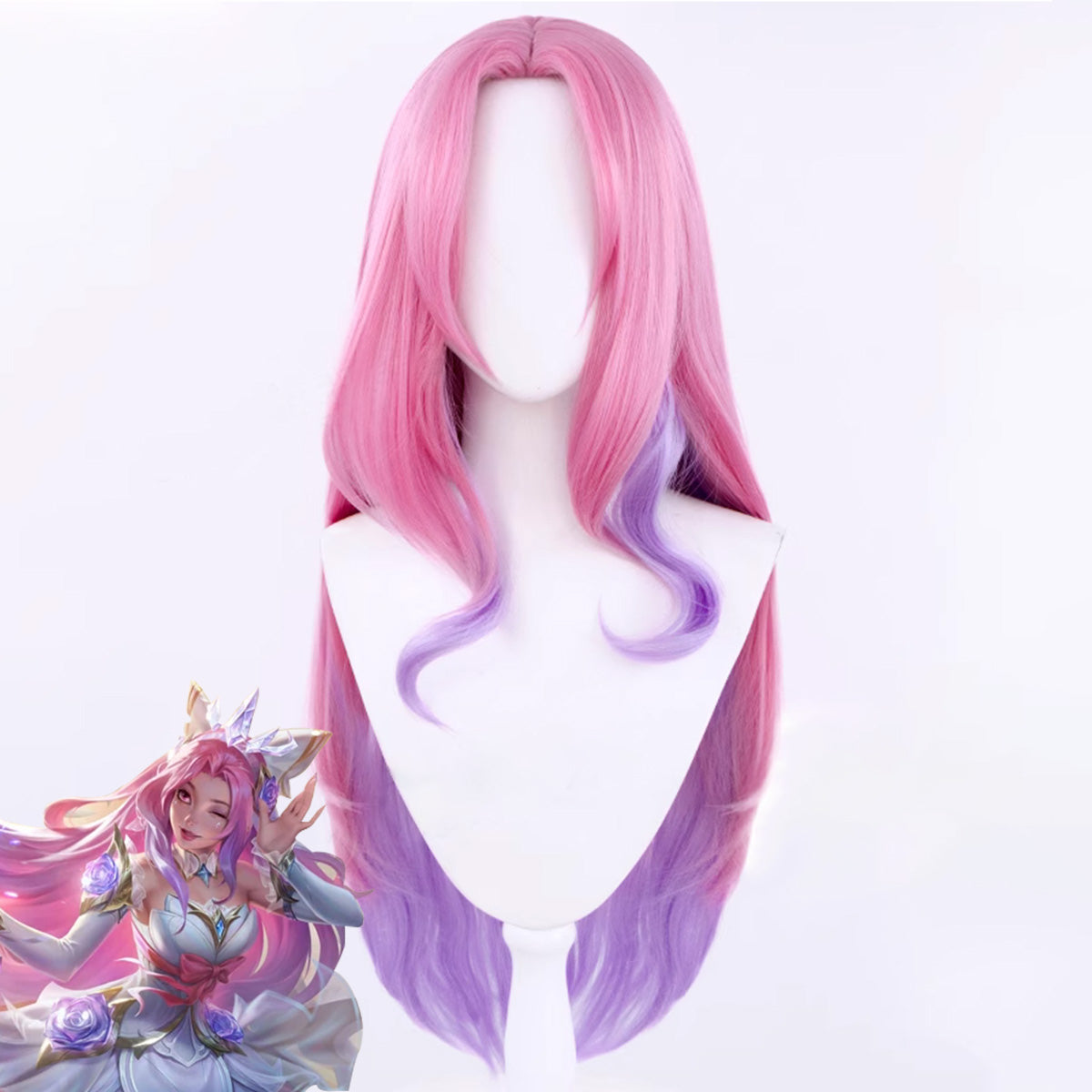 League of Legends LOL Prestige Crystal Seraphine Pink Purple Cosplay Wig Wig - Tophatter Daily Deals